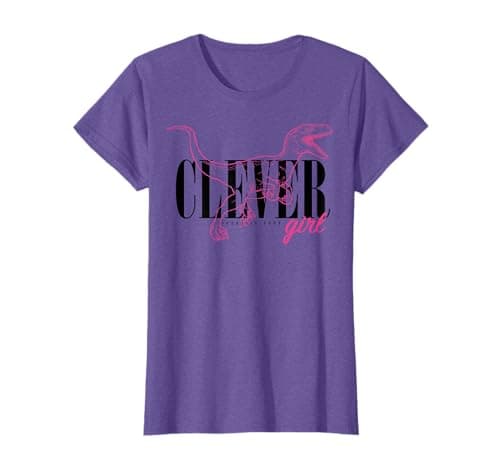 Image of Jurassic Park Neon Pink Raptor Outline Clever Girl T-Shirt