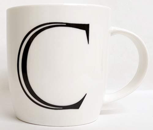 Image of Personalised C Mug Fine China Boston 12 oz Alphabet Letter A-Z Hand Decorated in UK