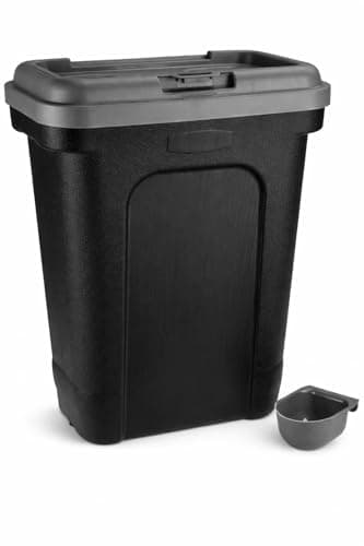 Image of raxter Pet Food Storage Container, 30L/15kg, Flip Top Lock with Airtight Seal, Includes Scoop, for Dog Food, Cat Food and Treats (Dark Grey)