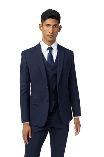 Image of Ted Baker Premium Panama Slim Fit Suit Jacket for Men in Navy Blue