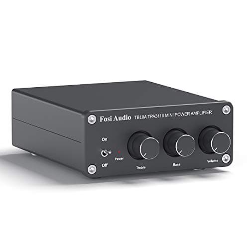 Image of Fosi Audio TB10A 2 Channel Stereo Audio Amplifier Receiver, Mini Hi-Fi Class D Integrated TPA3116 Amp for Speakers 100W x 2, with Bass and Treble Control (with 24V UK Power Supply)