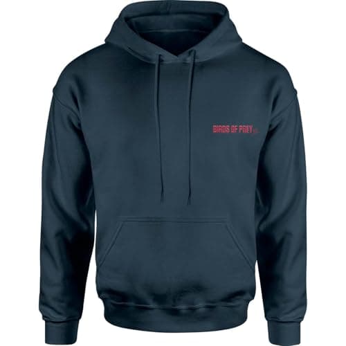 Image of Zavvi Official DC Birds of Prey Adults Hoodie Navy Logo Embroidered - L