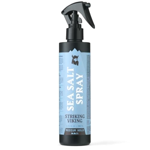 Image of Striking Viking Sea Salt Spray for Men - 200 ml - Curl Enhancing, Texturising Sea Salt Spray for Hair Volume, Shape & Hold - Mens Hair Products, Made in Germany (200 ml, Medium Hold - Blue Ocean)