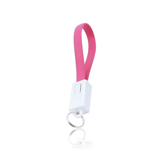 Image of BESTonZON Key ring micro USB cable key holder portable data and charging cord suitable for smartphone MP3/MP4 mini cable with keychain plastic rose red 20x08x1cm