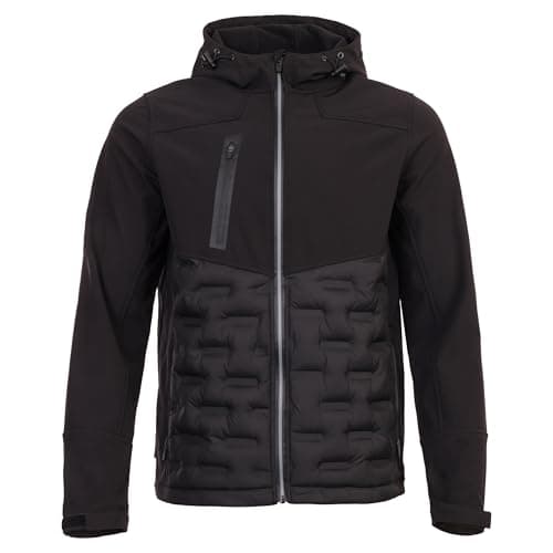 Image of TuffStuff - Stratford Softshell Jacket - Size Large, Black - Lightweight, Waterproof & Breathable - Windproof Outdoor Coat with Waterproof Zips & Adjustable Hood - Durable Outdoor Workwear