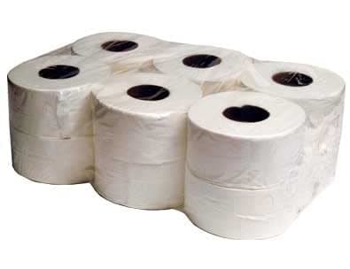 Image of Mini Jumbo Toilet Rolls 95mm x 150M Roll 2 Ply 60mm Core Pk12