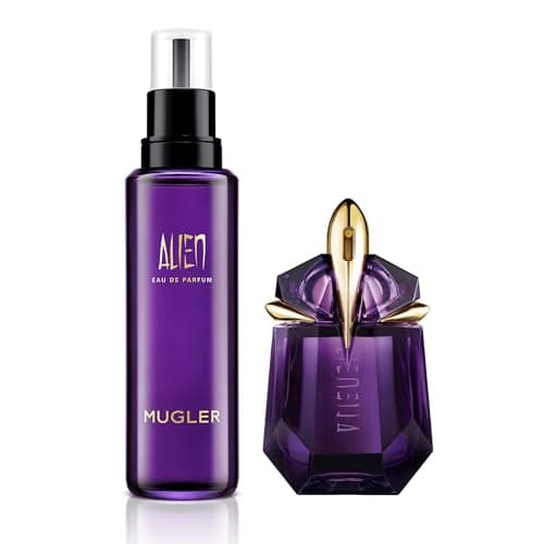Image of Bundle of MUGLER Alien Eau de Parfum, Refillable, Floral Woody Women's Fragrance, 30ml + MUGLER Alien Eau de Parfum, Floral Woody Women's Fragrance, 100ml Refill Bottle