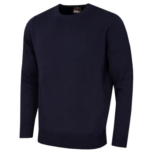 Image of Oscar Jacobson Mens Westfield Crew Neck Sweater - Navy - L