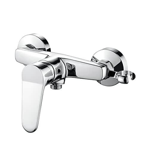 Image of Ibergrif Shower Mixer Valve Wall Mounted, Shower Faucet Single Lever Shower Mixer Bar, with Shower Head Holder, Chrome Finished, Silver M12059-1