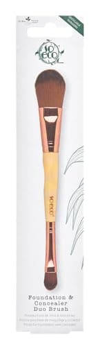 Image of So Eco Foundation & Concealer Brush - Vegan & Cruelty-Free Dual-Ended Brush for Cream & Liquid Formulas, Soft Synthetic Bristles, Bamboo Handle, Plastic-Free Packaging