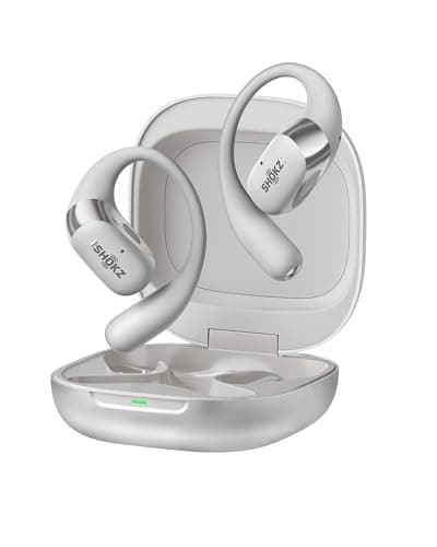 Image of SHOKZ OpenFit 2+ Open-Ear Headphones, Wireless Bluetooth Headsets, Dolby Audio Enabled, Comfortable Earbuds with Soft Hooks, 48H Playtime, IP55 Water-Resistant, USB-C & Wireless Fast Charging, Grey