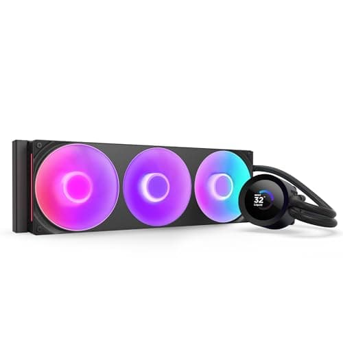 Image of NZXT Kraken Plus 360 RGB – AIO CPU Liquid Cooler – 360mm Radiator – F360 RGB Core Single Frame Fan – Customizable 1.54" Square LCD – AMD® AM5, AM4 – Intel® LGA 1851/1700, 1200/115X – Black