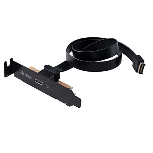 Image of Akasa Low Profile PCI Bracket Cable with USB 3.1 Gen 2 Type-C | USB Port Cards | 10 Gb/s | SuperSpeed+ | 50cm | AK-CBUB37-50L