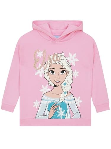 Image of Disney Frozen Girls Hoodie, Frozen Elsa Kids Hoodie, Cotton Kids Hoodies, Pink 5-6 Years