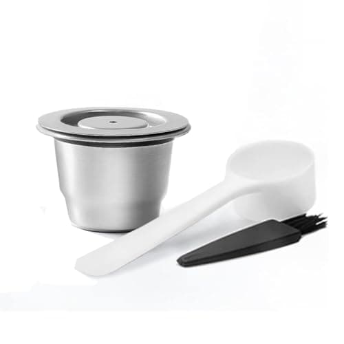 Image of HAILASRE Reusable Pods Stainless Steel Compatible with Nespresso Machine，Refillable Coffee Pods Fit for Inissia C40 Essenza Mini C30 Pixie C60Espresso DIY Coffee Pod Kit