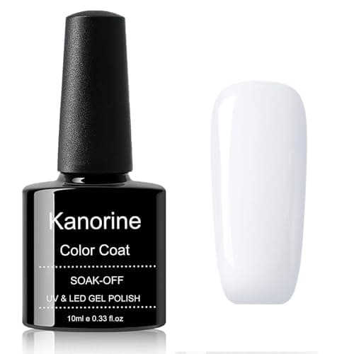 Image of KANORINE Gel Polish Soak-Off UV/LED White Colour Gel Nail Polish white Color Coat Gel Nail Varnish Nail Art TYPE french manicure Long Lasting 10ml