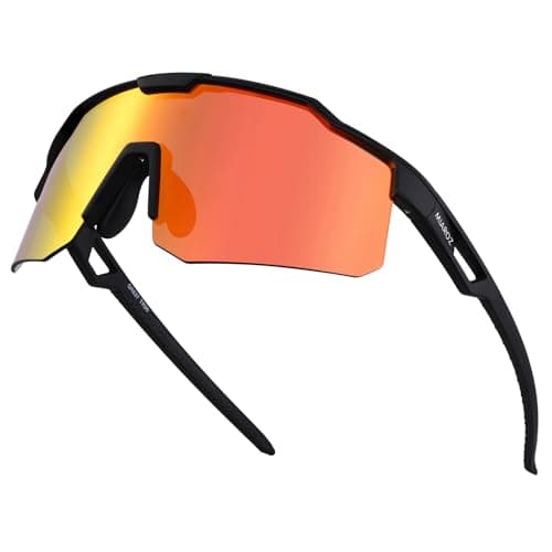 Image of MIAROZ Cycling Sunglasses for Mens Women: UV400 Protection TR90 Frame Sports Glasses - Lightweight Visor Sunglasses for Golf Cricket Hiking