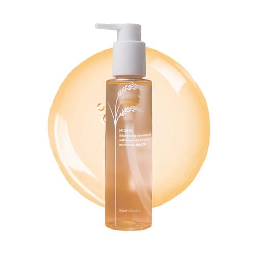 Image of MIDHA Brightening Cleansing Oil with brown rice & vitamin C,5.07fl.oz/150ml,Radiant Skin, Deep Moisturising, Gentle Daily Cleanser, Face Wash for Sensitive Skin, Nourishing Care, Plant-Based