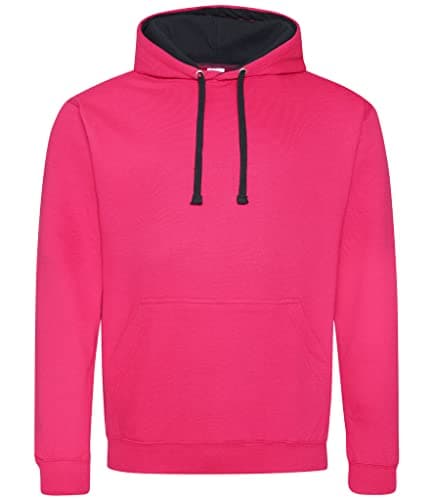 Image of AWDis Men's Varsity Hoodie, Multicoloured (Hot Pink/French Navy), X-Small