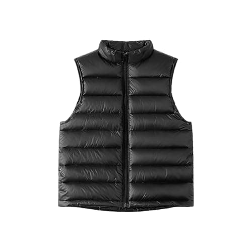 Image of NATUST Boys Girls Sleeveless Puffer Vest Down Gilet Kids Bodywarmers Outwear Jackets Black 6-7 Years