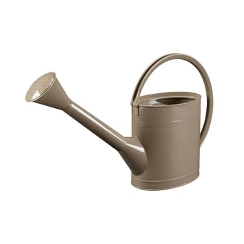 Image of Burgon & Ball Galvanized Steel Watering Can, 5 Litre, Truffle, Ergonomic Design with Removable Rose