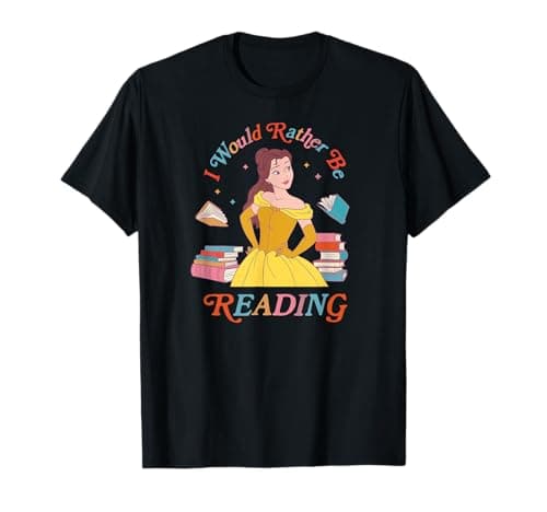 Image of Disney Princess Beauty Beast Belle I Would Rather Be Reading T-Shirt
