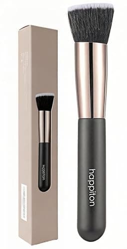 Image of Makeup Brush Foundation Brush Kabuki Flat Top Face Brushes for Liquid Cream or Flawless Powder Buffing Stippling Concealer (Brown)