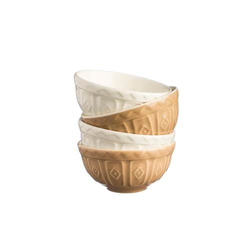 Image of Mason Cash Cane Preparation Bowls Set | 10cm Stoneware Bowls | 175ml Capacity | Dishwasher Safe | Ideal for Prep, Pinch Pots, Dips & Desserts
