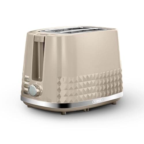 Image of Tower T20082MSH Solitaire 2 Slice Toaster, Browning Control, 850W, Latte with Chrome Accents