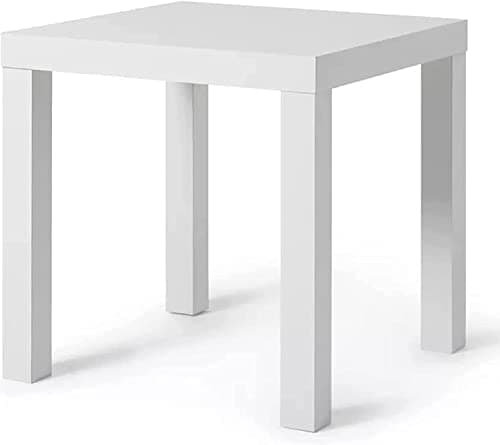 Image of home stuff Side Coffee Table with Classic Design, Bed Side Table, End Table, Light Weight, Small Square Stylish Table For Office, Living Room, Small Square Side Table, 55x55x45 CM (White)