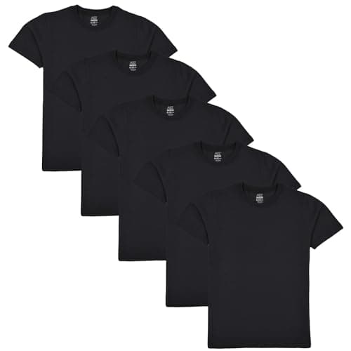 Image of A2Z 4 Kids Pack of 5 Kids Girls Boys Plain T Shirt Soft Feel - T Shirt PL Black 5 Pack 5-6