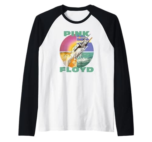 Image of Official Pink Floyd Wish You Were Here Progressive Rock Band Raglan Baseball Tee