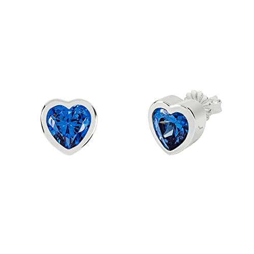 Image of Radley Ladies Sterling Silver Blue Stone Heart Stud Earrings RYJ1307
