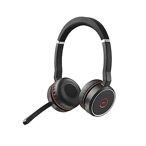 Image of Jabra Evolve 75 MS Wireless Stereo On-Ear Headset – Microsoft Certified Headphones With Long-Lasting Battery – USB Bluetooth Adapter – Black