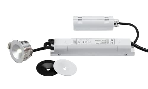 Image of Knightsbridge EMPOWER3 230V IP20 3W LED Emergency Downlight, 34mm, White, Black