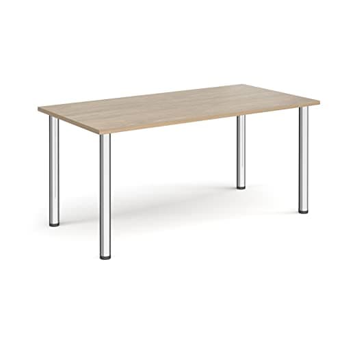 Image of Mr Office Rectangular radial leg meeting table - chrome legs, Barcelona Walnut, 1600