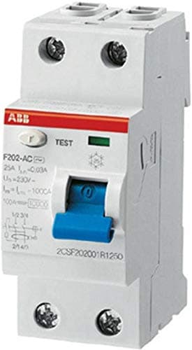 Image of ABB Protecta Plus F202 A-63/0.03 Residual Current Circuit Breaker • 2 Pole • 63A • Type A • 30mA • RCCB • DIN Rail • F200 Series • Earth Fault Protection • 2CSF202101R1630