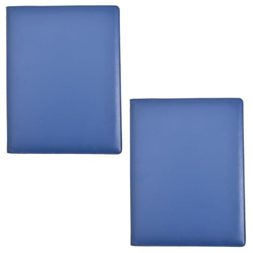 Image of Arpan A4 Professional Display Book Folder for Presentations, CVS, Artwork & Interviews – Leather Portfolio Presentation Folder with 48 Pockets (96 Views) – A4 Pocket Display Book (Blue – 2 Pack)