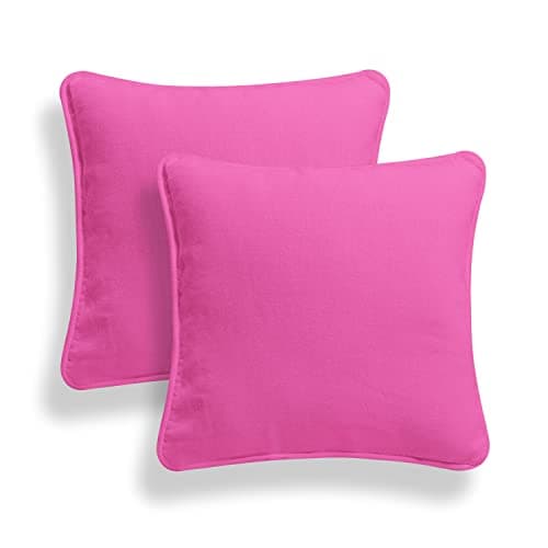Image of ARLINENS Colourful Plain Dyed 100% Cotton Cushion Cover Size 18"x18" (Fuschia, pack of 2)