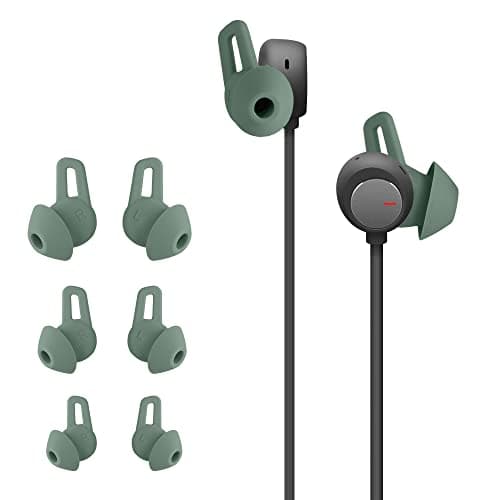 Image of kwmobile 6x Replacement Ear Tips Compatible with Huawei FreeLace Pro - Silicone Tips for Earphones - Green