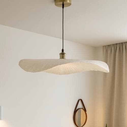 Image of CGC Lighting Indoor Ceiling lamp Shade Curved Design Paper Easy fit Non Electrical (Extra Large White Paper)