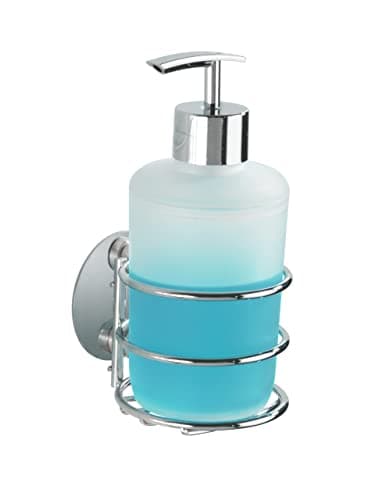 Image of WENKO 18777100 Turbo-Loc® soap dispenser - fixing without drilling, Steel, 7.5 x 16.5 x 9 cm, Chrome