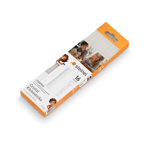 Image of STEINEL Sticks Cristal, Transparent 85°C Low Heat Melting, 7mm,16 Hot Cartridges for GlueMatic 1007-LT Glue Gun, 7 mm