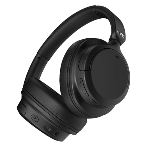 Image of JVC HA-S95N-B Hybrid Noise Cancelling Around-Ear Headphones Up to 50 Hours Battery Life, Compatible with Voice Assistants, Foldable Ear Cup - Black