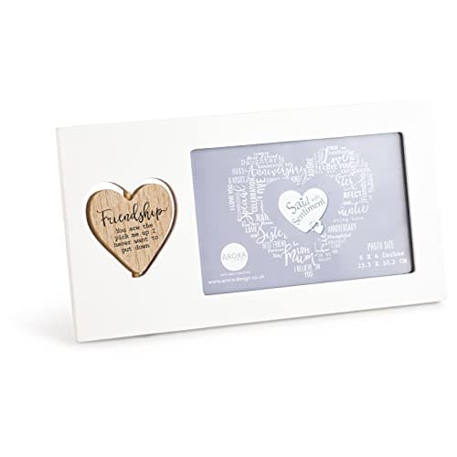 Image of Said with Sentiment 7073 Friendship Photo Frame, White, Photo Size 6 x 4 inches