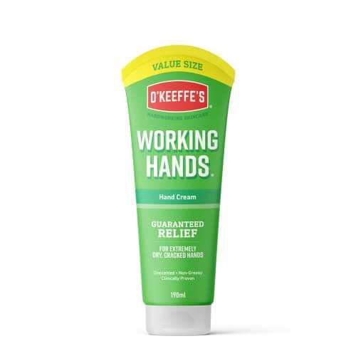 Image of O’Keeffe’s Working Hands Value Tube, 190ml – Hand Cream for Extremely Dry, Cracked Hands | Non-Greasy, Unscented & Instantly Boosts Moisture Levels