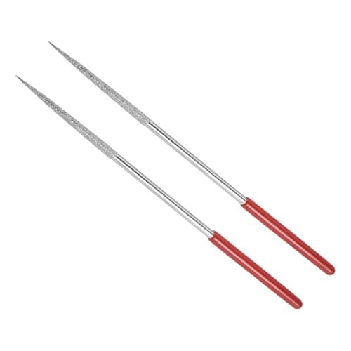 Image of CoCud Diamond Coated Needle File, | 150 Grit 4mm Shank 160mm Length|, Diamond Round Files Sharpening Tool - (Applications: for Metal Glass Stone), 2-Pieces