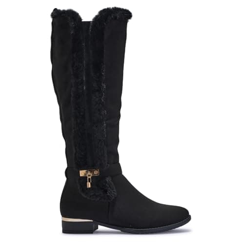 Image of sole london LADIES WOMENS FASHION OVER THE KNEE HIGH STRETCH CALF LEG ZIP FLAT HEEL BOOTS