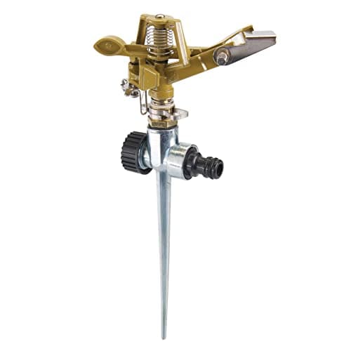 Image of Silverline Spiked Impulse Sprinkler – 1/2" Male Thread, 300mm Spike for Garden Irrigation & Lawn Watering (868552)