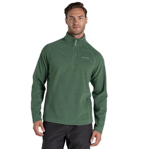 Image of Craghoppers Men's Corey VI Half Zip Fleece Lightweight Insulating Top Mangrove Grn S